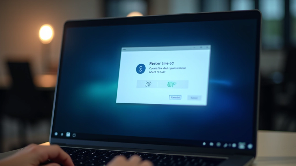 Notificação de reinício do Windows mostrando aviso com contador de tempo antes da reinicialização